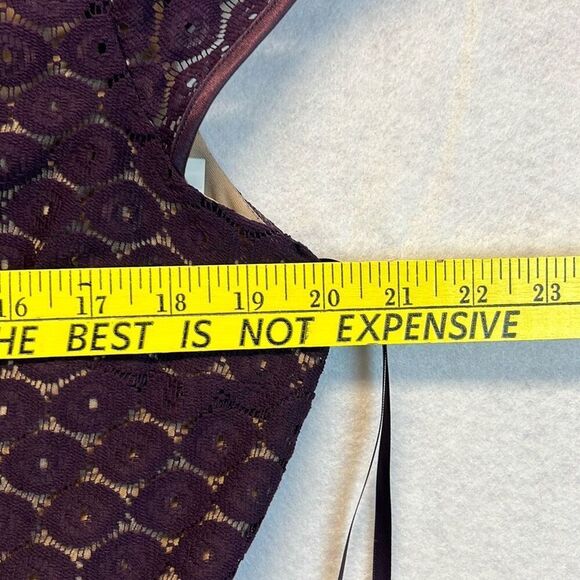 NWT BLACK LABEL by EVAN PICONE Dress Size16 Dark Purple Lace with Belt - Picture 6 of 15